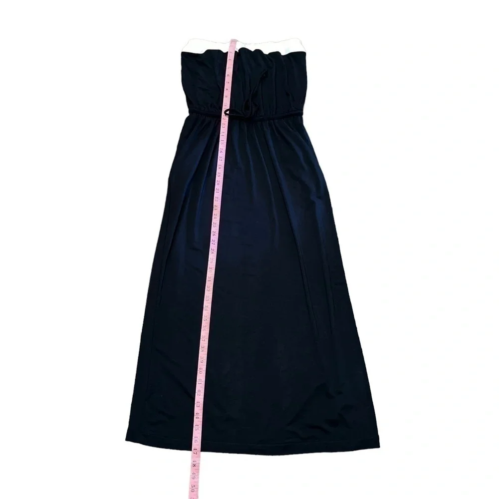 NWT J. Crew Strapless Black and White Maxi Dress Size MP